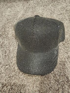 Women's Black Rhinestone Baseball Cap